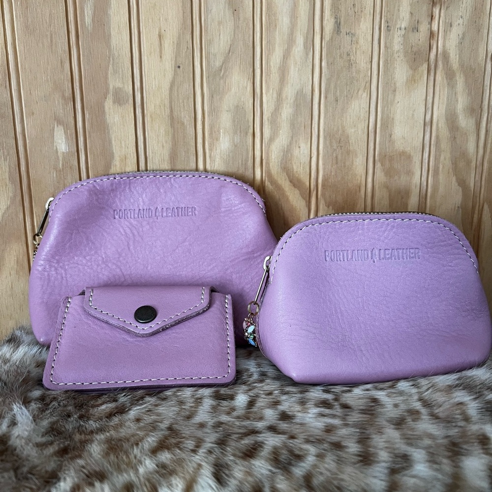 Portland leathers Vintage pink trio - gently used